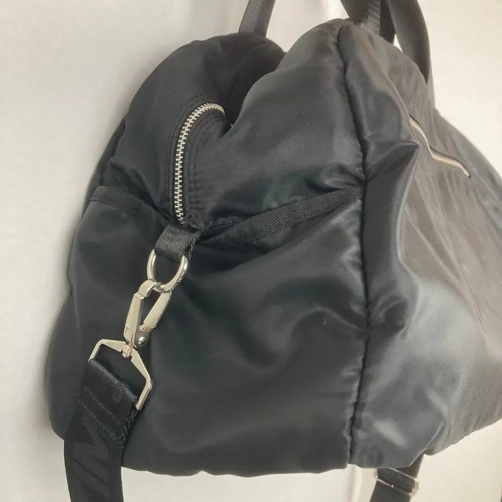 Lifetime Healthy Way Gym Duffle Bag Black Silver Nylon Y2k Retro Gym Travel 21''